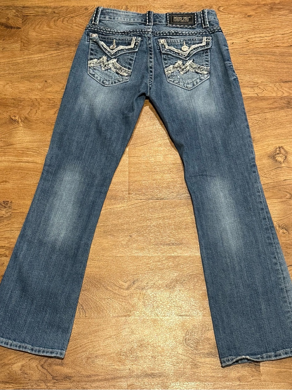 Miss Me Blue Embellished Back Pocket Flare Jeans